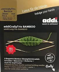Juego de agujas flexibles ADDI Crasy Trio Bamboo 24 cm, 5 mm 